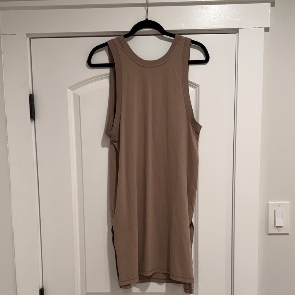 NEW FREE PEOPLE FP MOVEMENT MOCHA LATTE HOT SHOT TUNIC TANK TOP DRESS SIZE XS